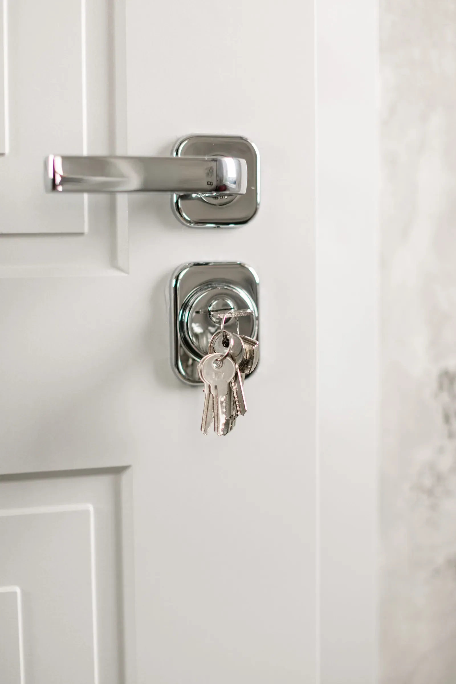 Door lock with keys inserted