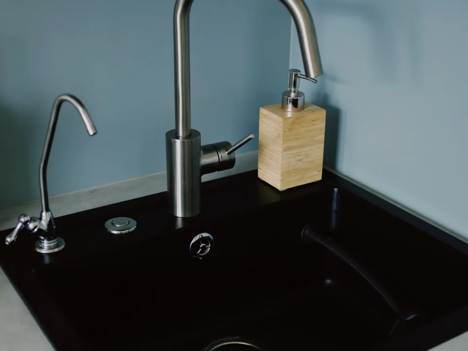 Kitchen sink and tap — illustrative image; actual product may vary