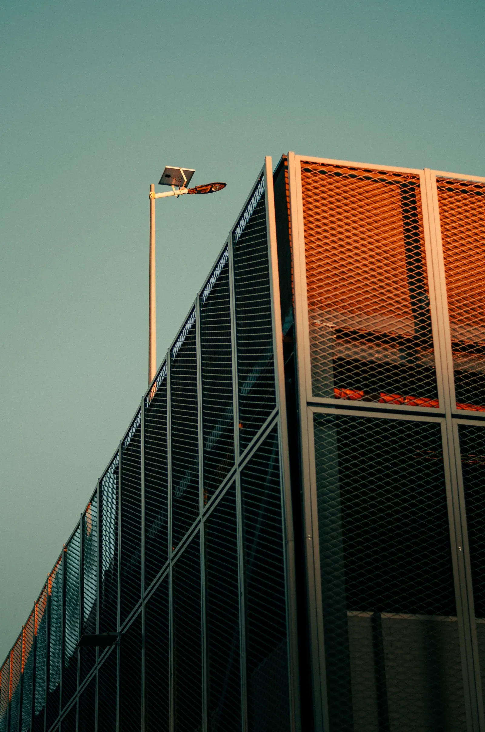 Architectural perforated mesh facade